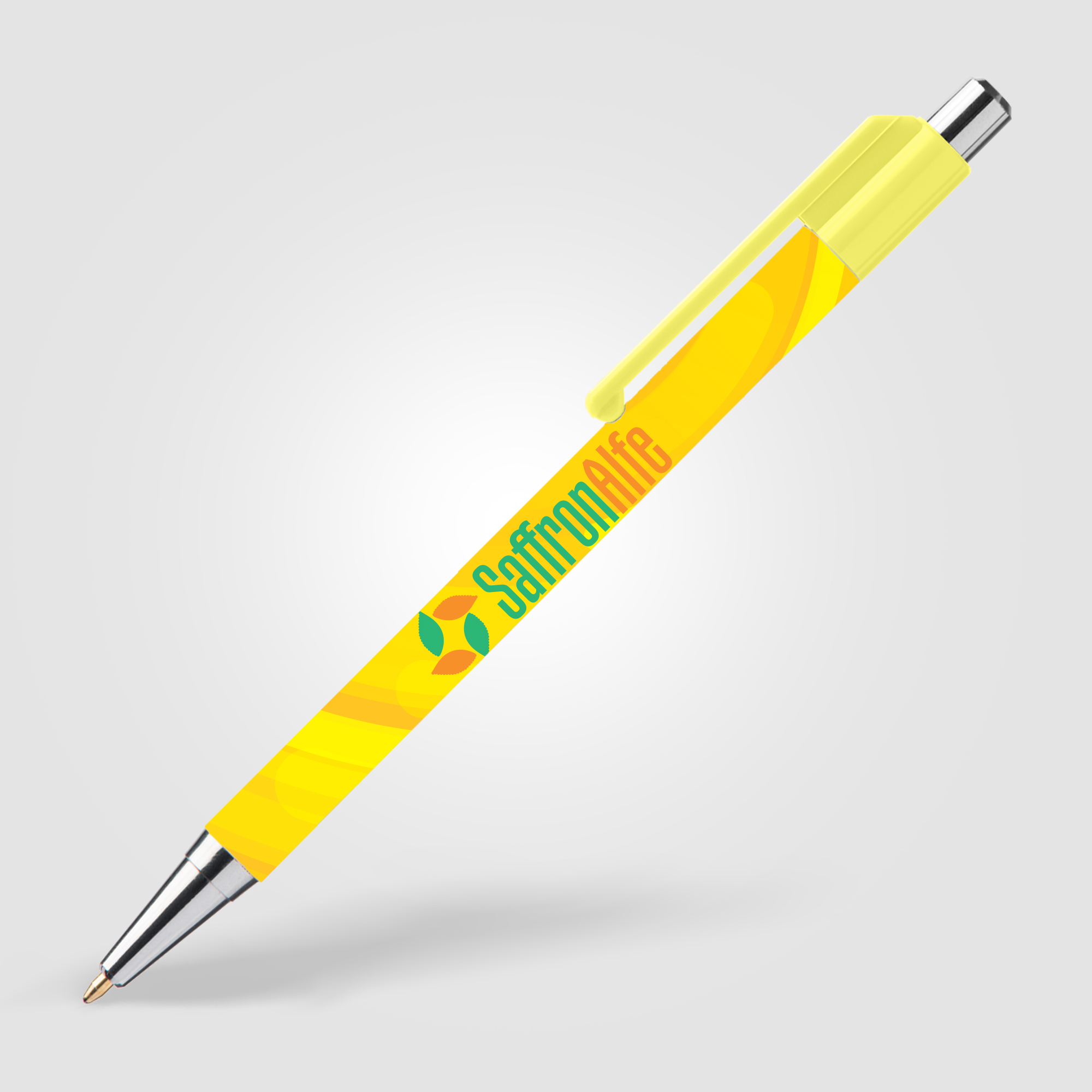 Stylo-bille plastique personnalisable Betty D Jaune fluo